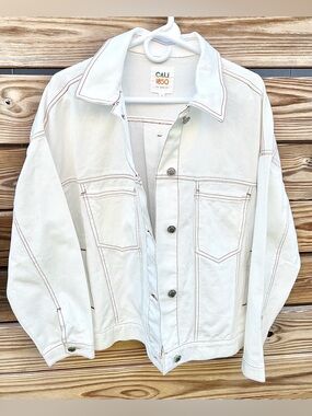 CALI 1850 Oversized Swing Denim Jacket Ecru NWT - Summer/Fall Women’s Size L
